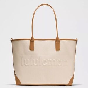 lululemon athletica Beige and Brown Tote Bag